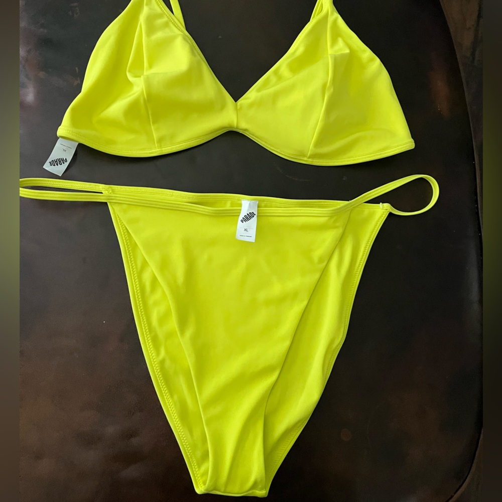Parade Two Piece XL Neon Yellow Swimsuit $15